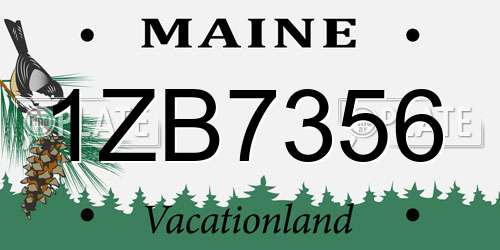 1ZB7356 Maine License Plate