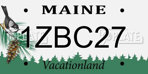 1ZBC27 Maine License Plate
