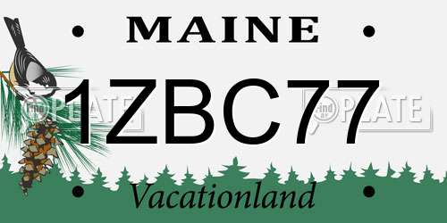 1ZBC77 Maine License Plate