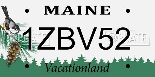 1ZBV52 Maine License Plate