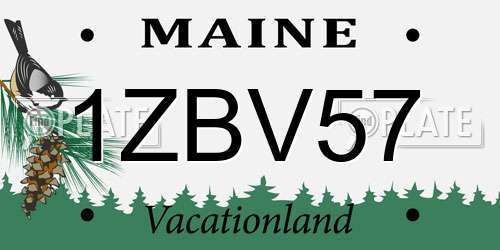 1ZBV57 Maine License Plate
