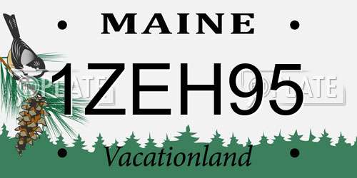 1ZEH95 Maine License Plate