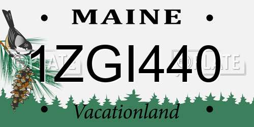 1ZGI440 Maine License Plate
