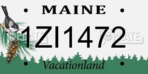 1ZI1472 Maine License Plate