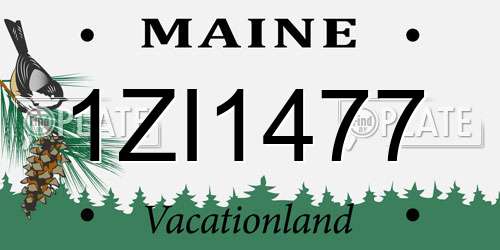 1ZI1477 Maine License Plate