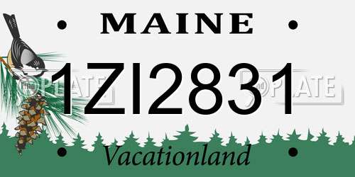 1ZI2831 Maine License Plate