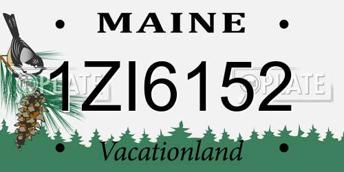 1ZI6152 Maine License Plate