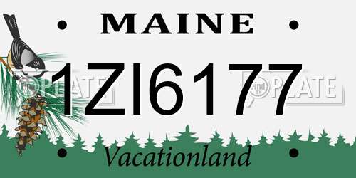 1ZI6177 Maine License Plate