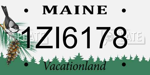 1ZI6178 Maine License Plate