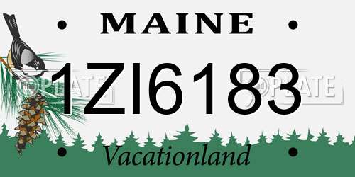 1ZI6183 Maine License Plate