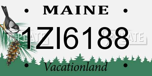 1ZI6188 Maine License Plate