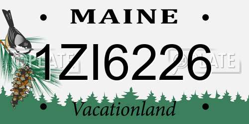 1ZI6226 Maine License Plate