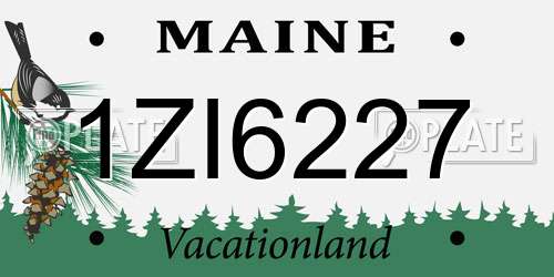 1ZI6227 Maine License Plate