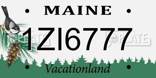 1ZI6777 Maine License Plate