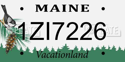 1ZI7226 Maine License Plate