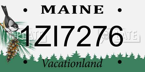 1ZI7276 Maine License Plate