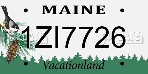 1ZI7726 Maine License Plate