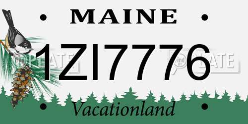 1ZI7776 Maine License Plate
