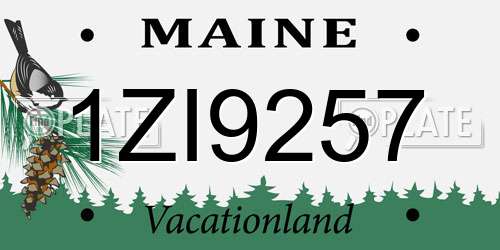 1ZI9257 Maine License Plate