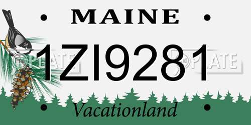 1ZI9281 Maine License Plate