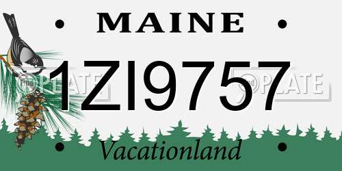 1ZI9757 Maine License Plate