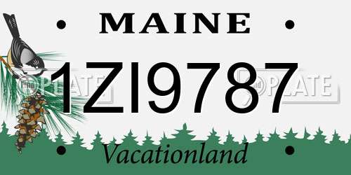 1ZI9787 Maine License Plate