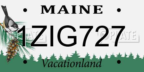 1ZIG727 Maine License Plate
