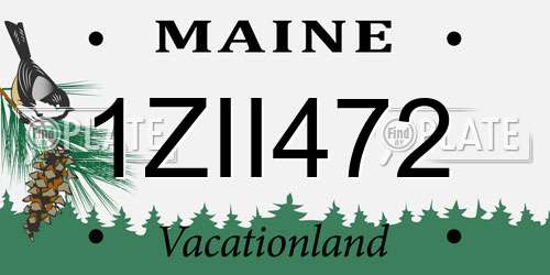 1ZII472 Maine License Plate