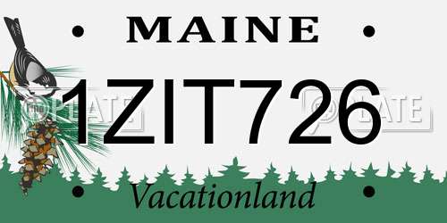 1ZIT726 Maine License Plate