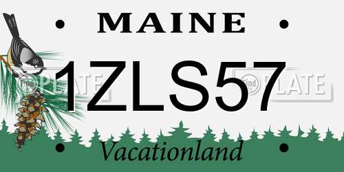 1ZLS57 Maine License Plate