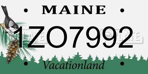 1ZO7992 Maine License Plate