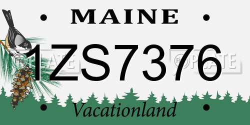 1ZS7376 Maine License Plate