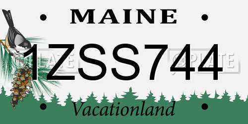 1ZSS744 Maine License Plate