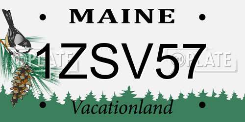 1ZSV57 Maine License Plate