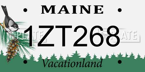 1ZT268 Maine License Plate