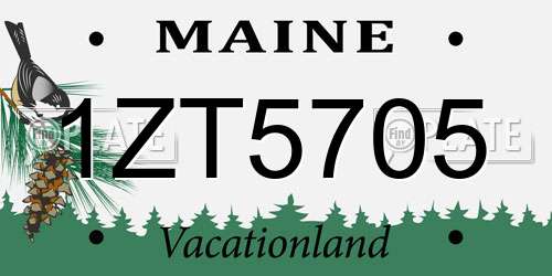 1ZT5705 Maine License Plate