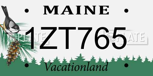 1ZT765 Maine License Plate