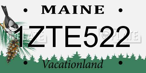 1ZTE522 Maine License Plate