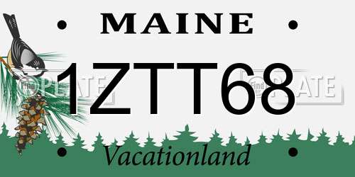 1ZTT68 Maine License Plate
