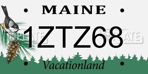 1ZTZ68 Maine License Plate