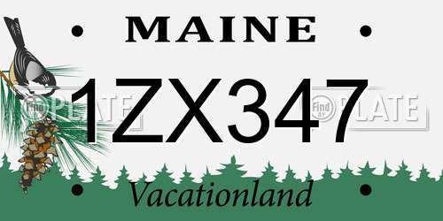 1ZX347 Maine License Plate