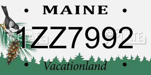1ZZ7992 Maine License Plate