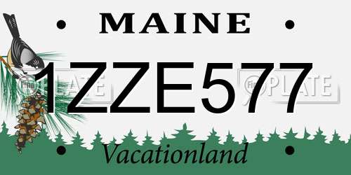 1ZZE577 Maine License Plate