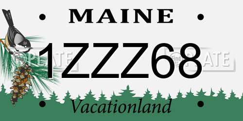 1ZZZ68 Maine License Plate