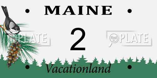 2 Maine License Plate