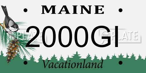 2000GI Maine License Plate
