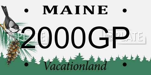 2000GP Maine License Plate