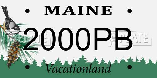 2000PB Maine License Plate