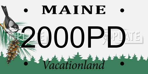 2000PD Maine License Plate