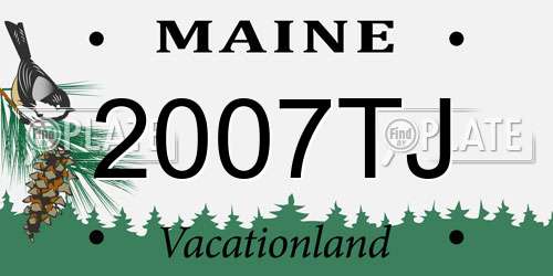 2007TJ Maine License Plate